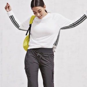 Athleta White 24/7 Striped Crew Sweatshirt Medium